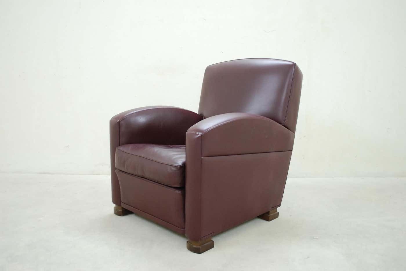 Poltrona Frau Model Tabarin Leather Armchair Red Bordeaux photo furniture