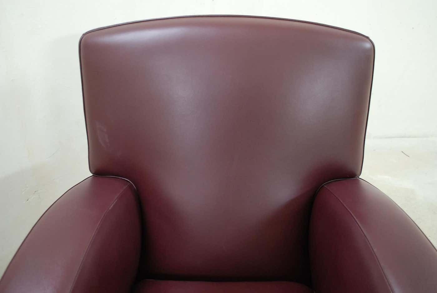 Poltrona Frau Model Tabarin Leather Armchair Red Bordeaux photo Furniture