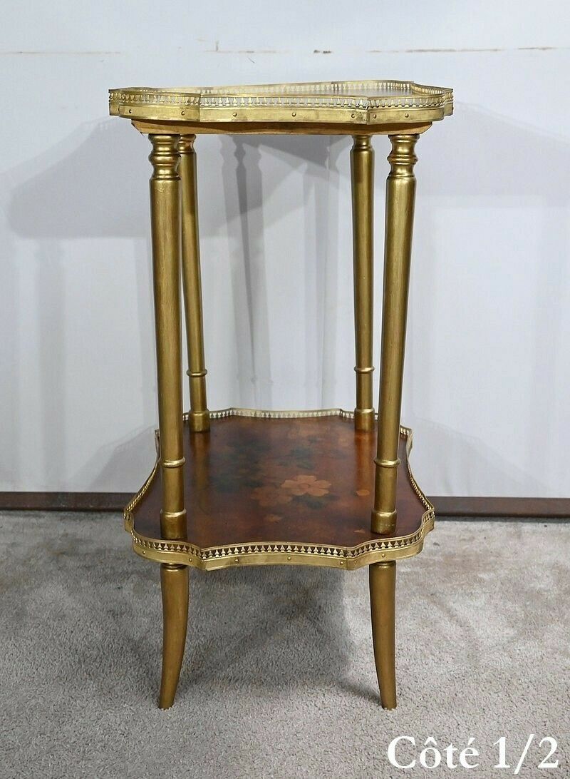 1345.6451613899999 Small Thuya Speckled Living Room Table With Painted Decoration – 1920 photo
