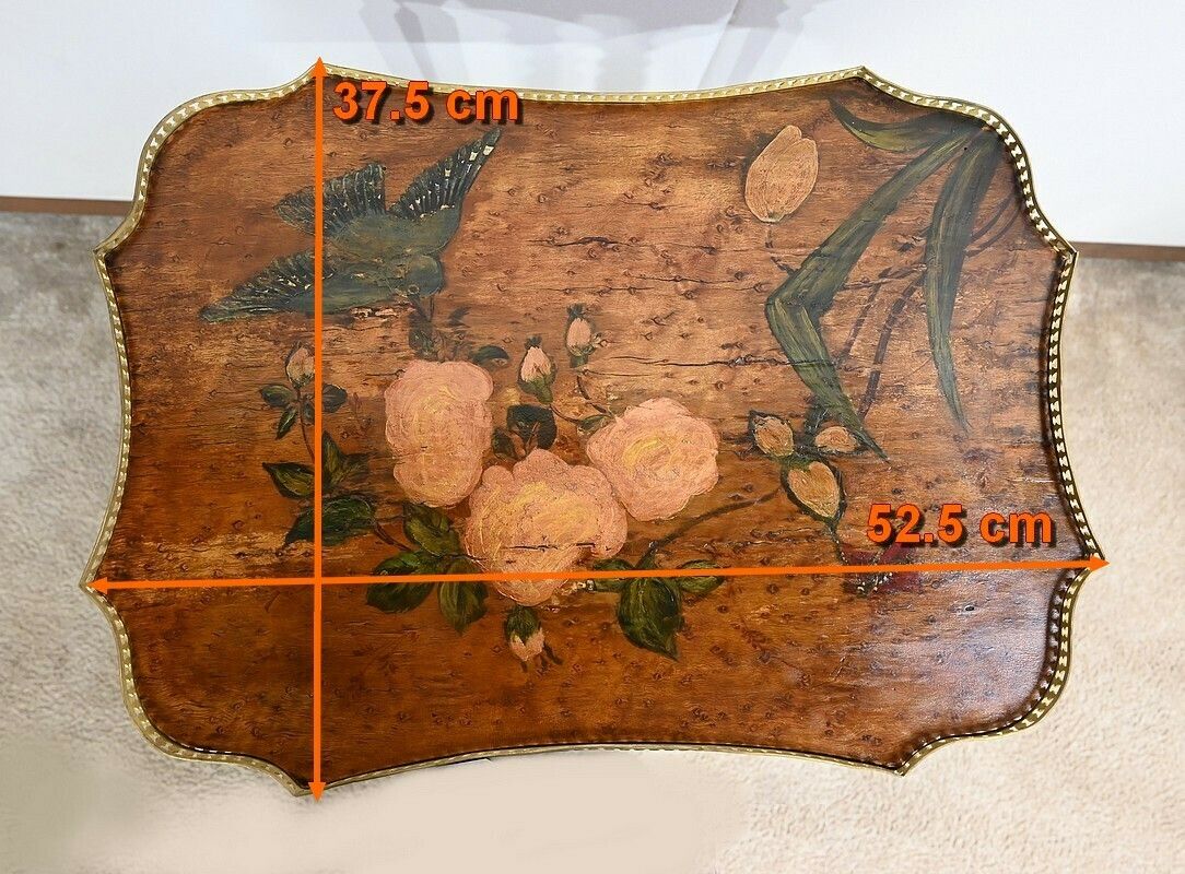 photo buy Small Thuya Speckled Living Room Table With Painted Decoration – 1920