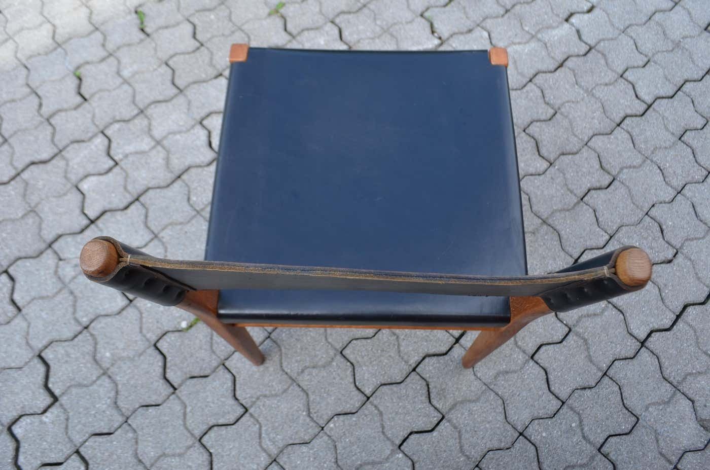 Furniture Helmut Magg Mid Century Model 3024 Oak Leather Dining Chair Deutsche Werkstätten photo