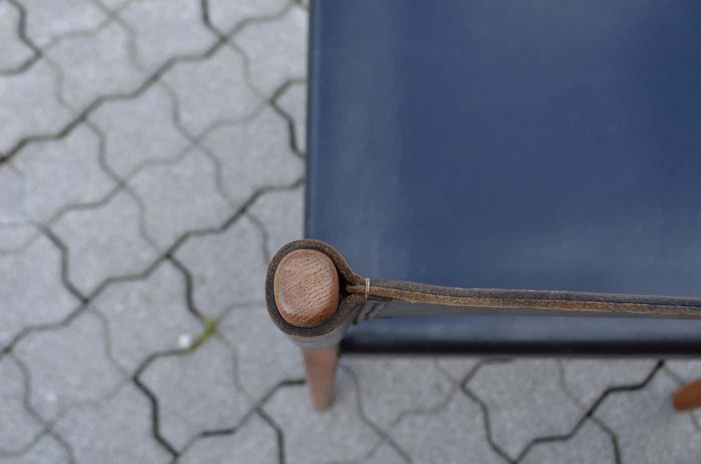 photo vinterior Helmut Magg Mid Century Model 3024 Oak Leather Dining Chair Deutsche Werkstätten