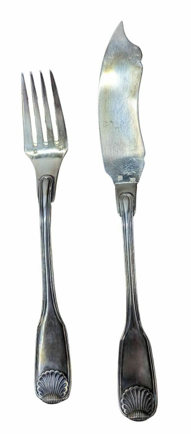 photo vintage Silver Metal Cutlery In Its Maison Morlot Box