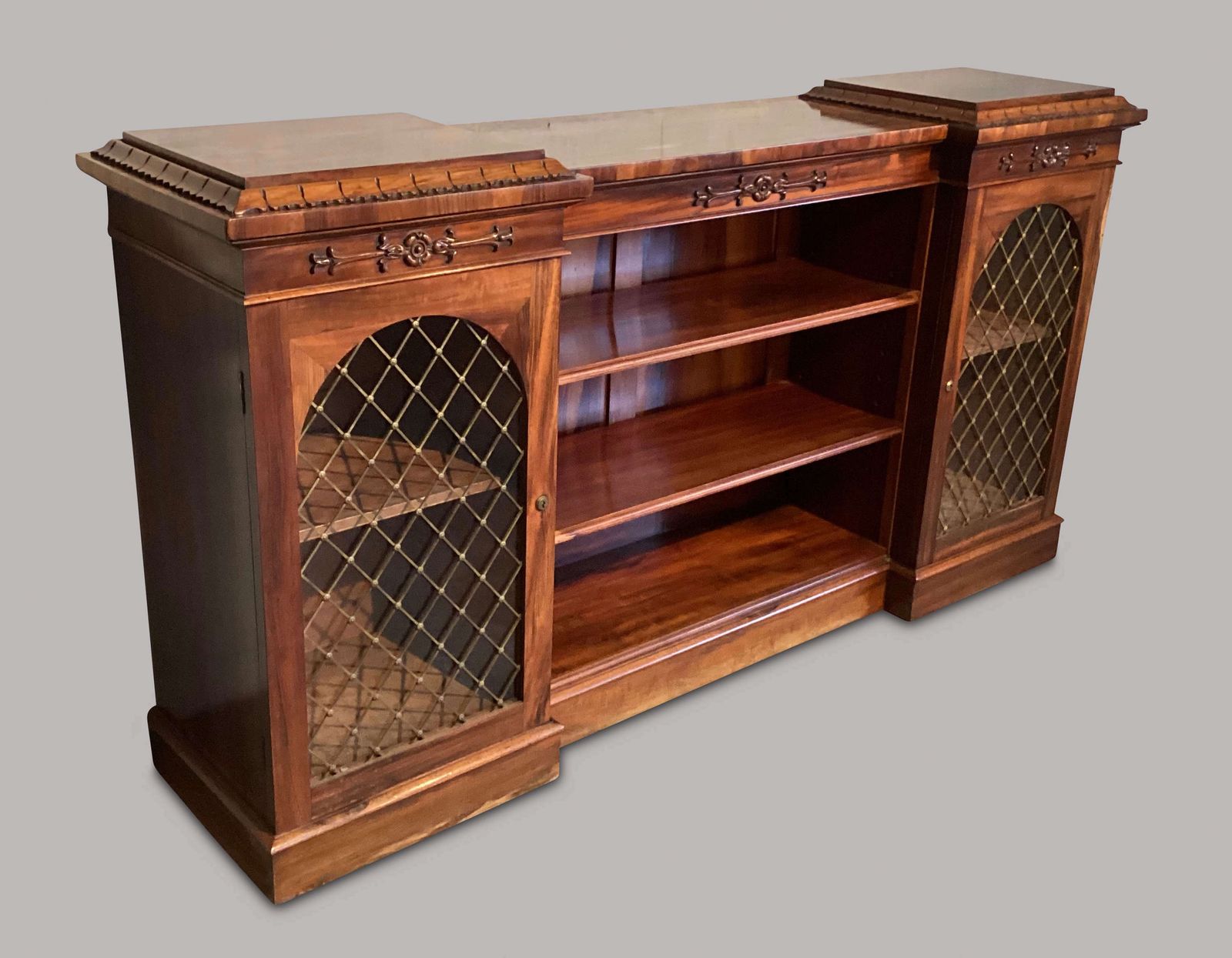 Handsome Regency Inverted Breakfront Bookcase / Cabinet photo for sale