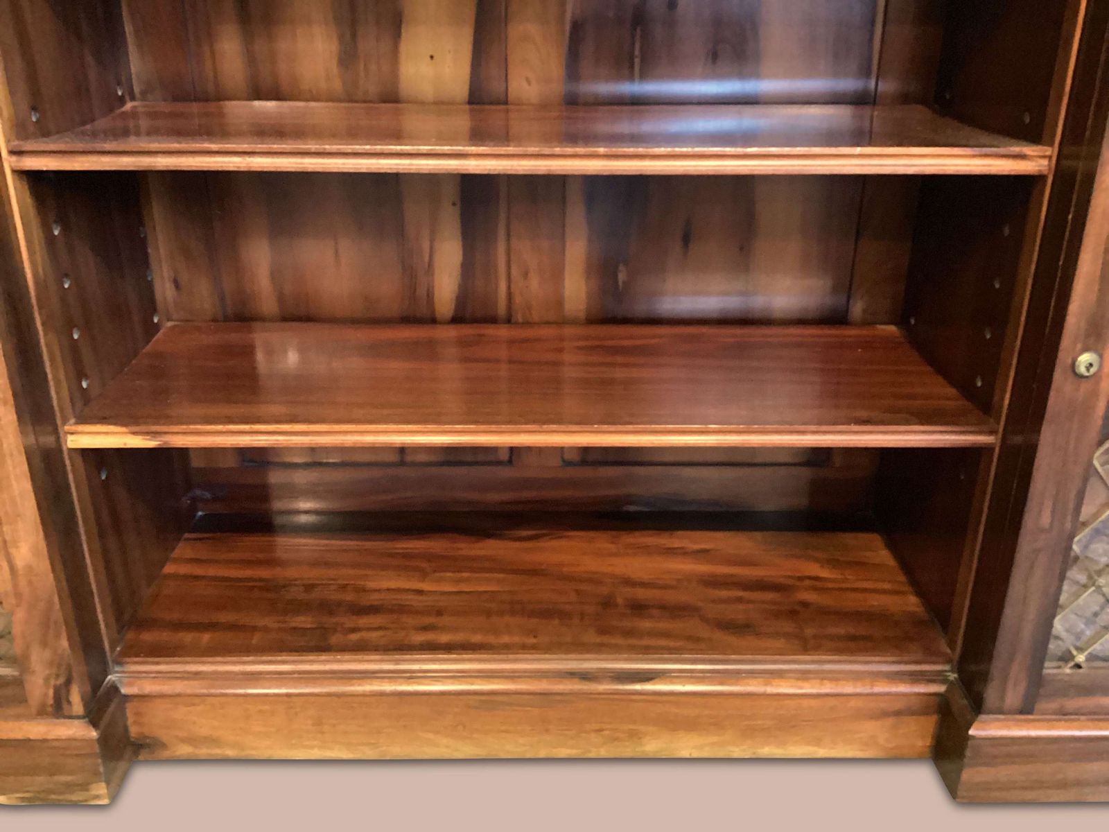 photo for sale Handsome Regency Inverted Breakfront Bookcase / Cabinet