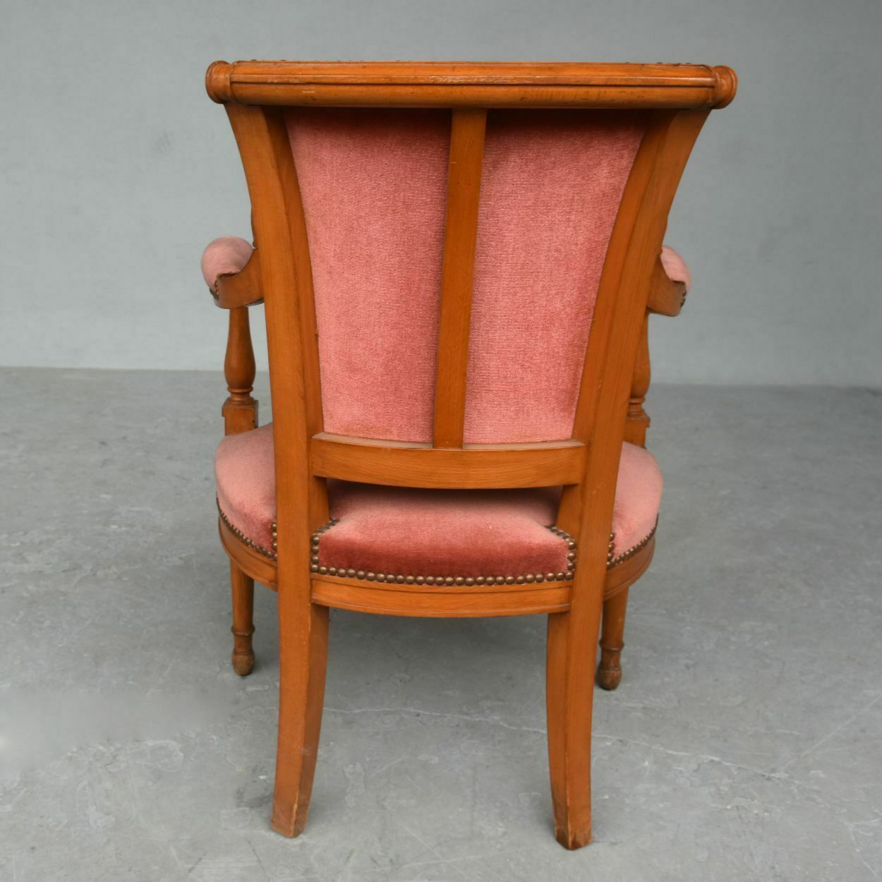 Directoire Style Armchairs In Velvet Cherry (Pair) photo Furniture