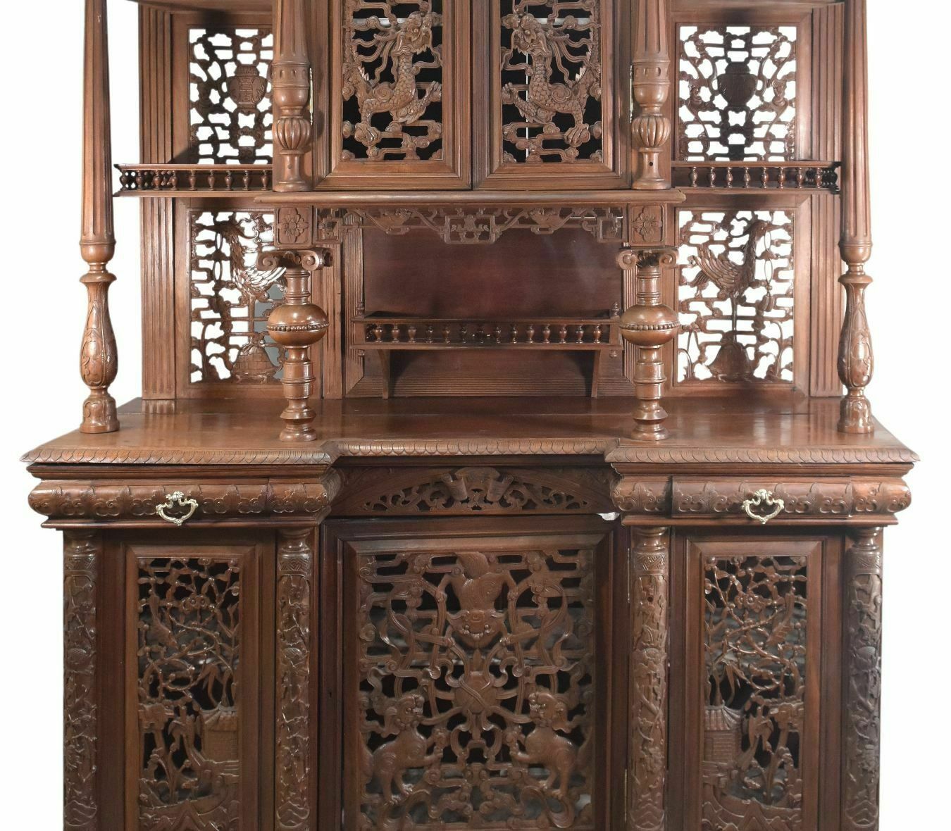 Spectacular Bahut Two Indochinese Bodies Decorated With Rosewood Dragons photo 16199.0