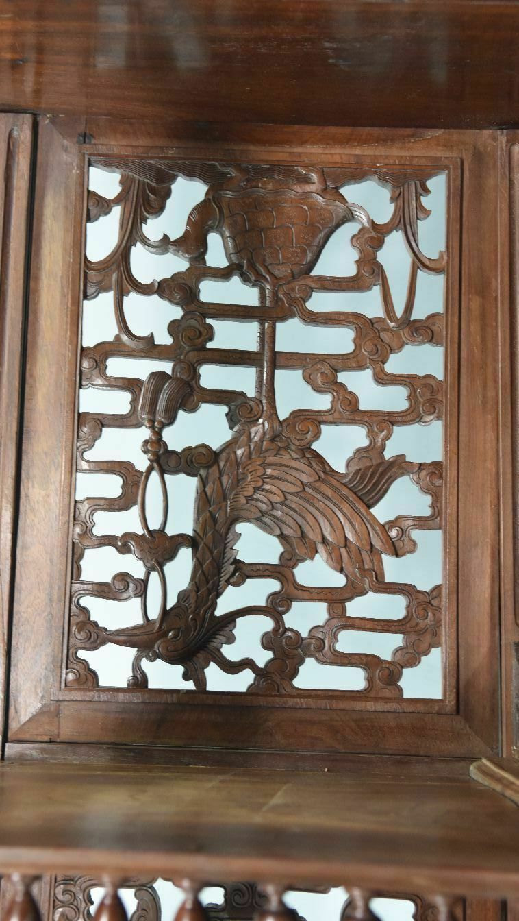Spectacular Bahut Two Indochinese Bodies Decorated With Rosewood Dragons photo vintage