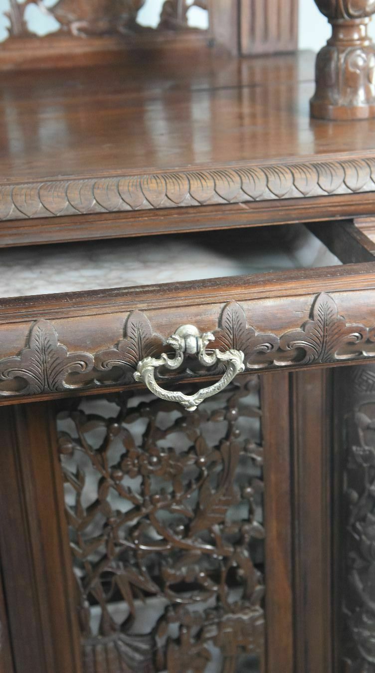 photo furniture Spectacular Bahut Two Indochinese Bodies Decorated With Rosewood Dragons
