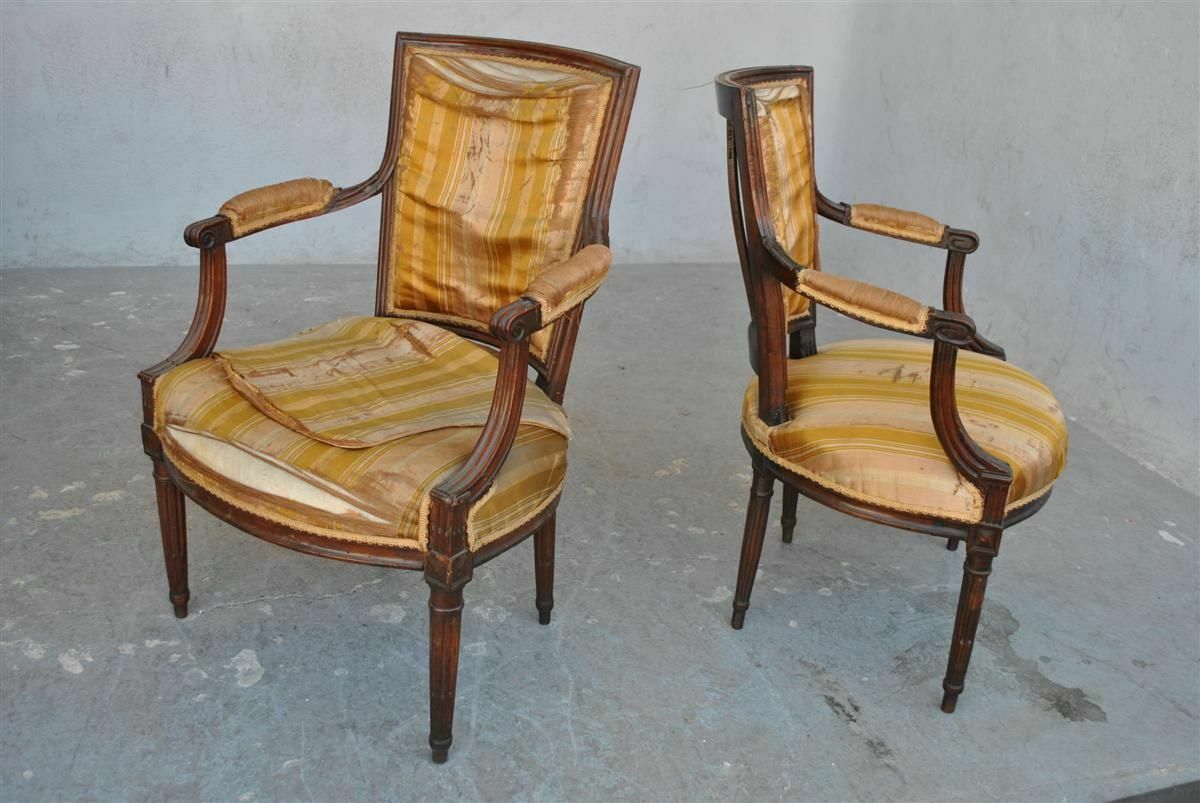 18th Century Louis XVI Style Armchairs To Restore (Set Of 3) photo for sale