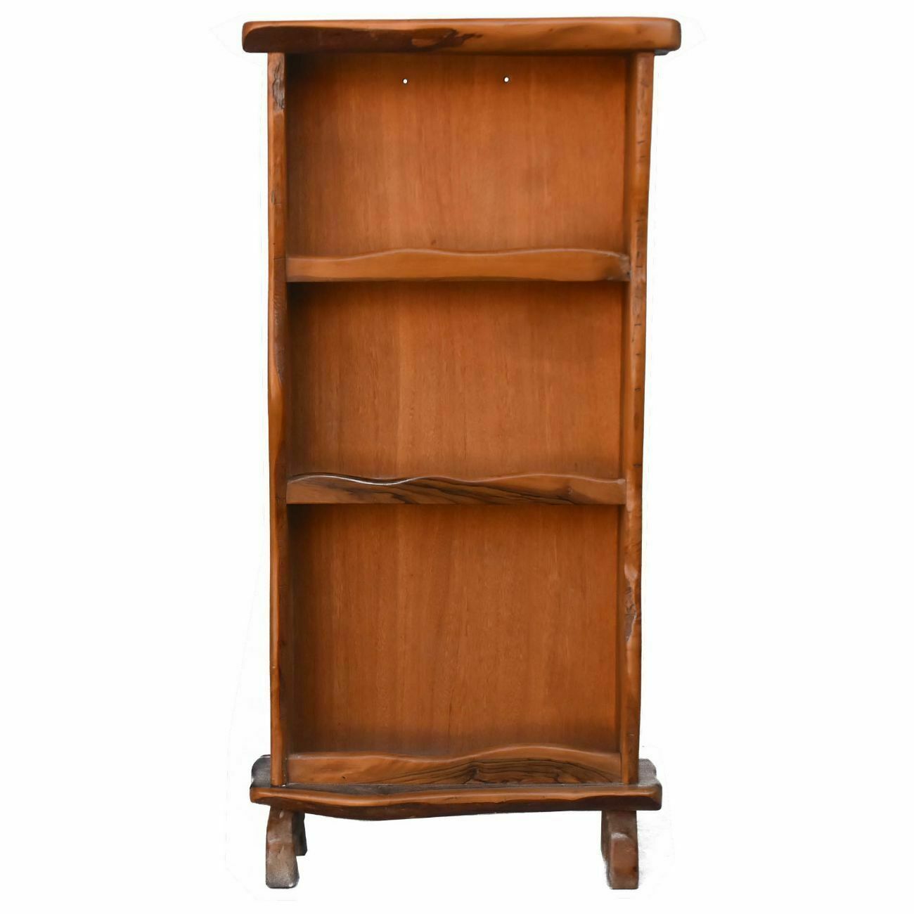 Bibus Free Form Brutalist Bookcase In Olive Wood