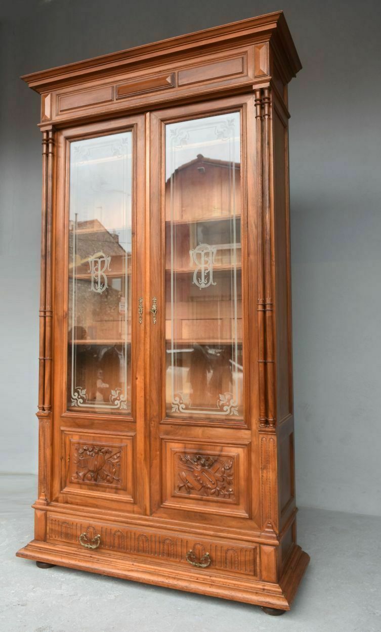 Renaissance Style Bookcase In 19th Century Walnut photo for sale