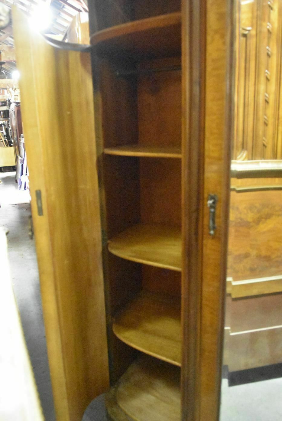 Mirror Cabinet 1900 Art Nouveau Mahogany And Maple Burr photo buy