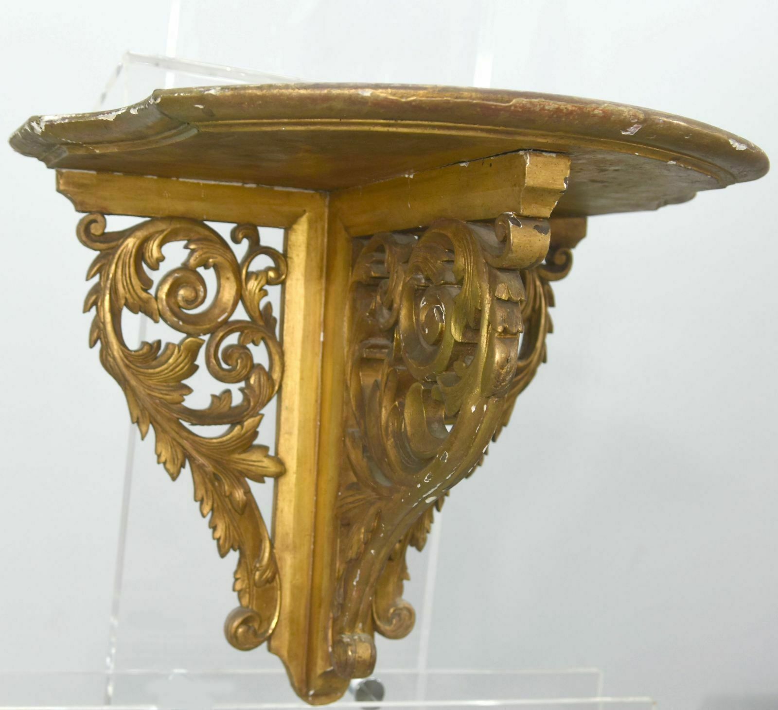 Louis XV Style Corner Shelf In Gilded Wood 1900 photo for sale