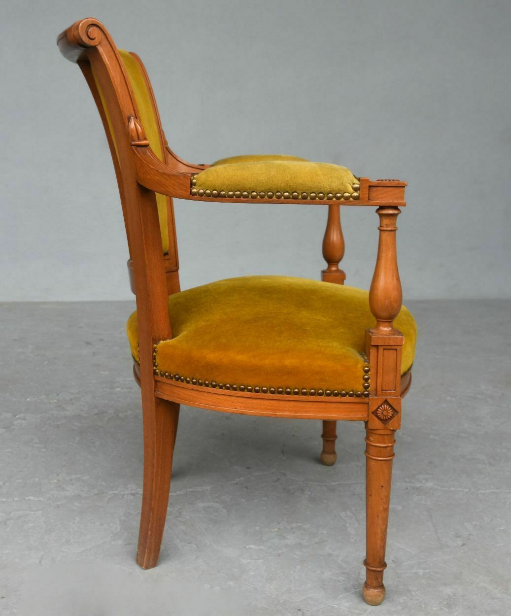 Directoire Style Armchairs In Velvet Cherry (Pair) photo 703.0