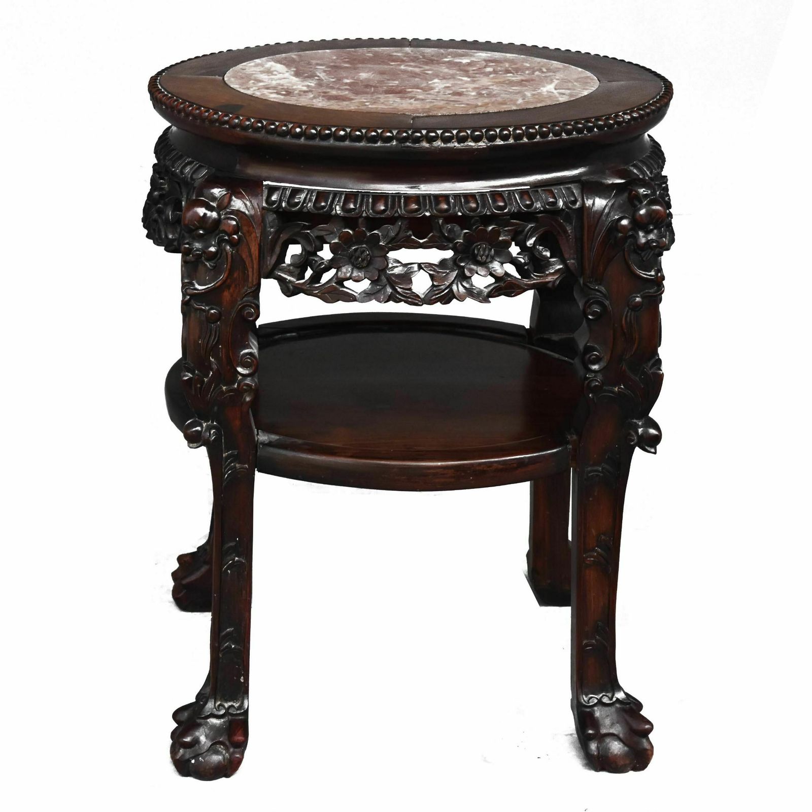 Indochinese Harness In Ironwood And 19th Century Marble Top