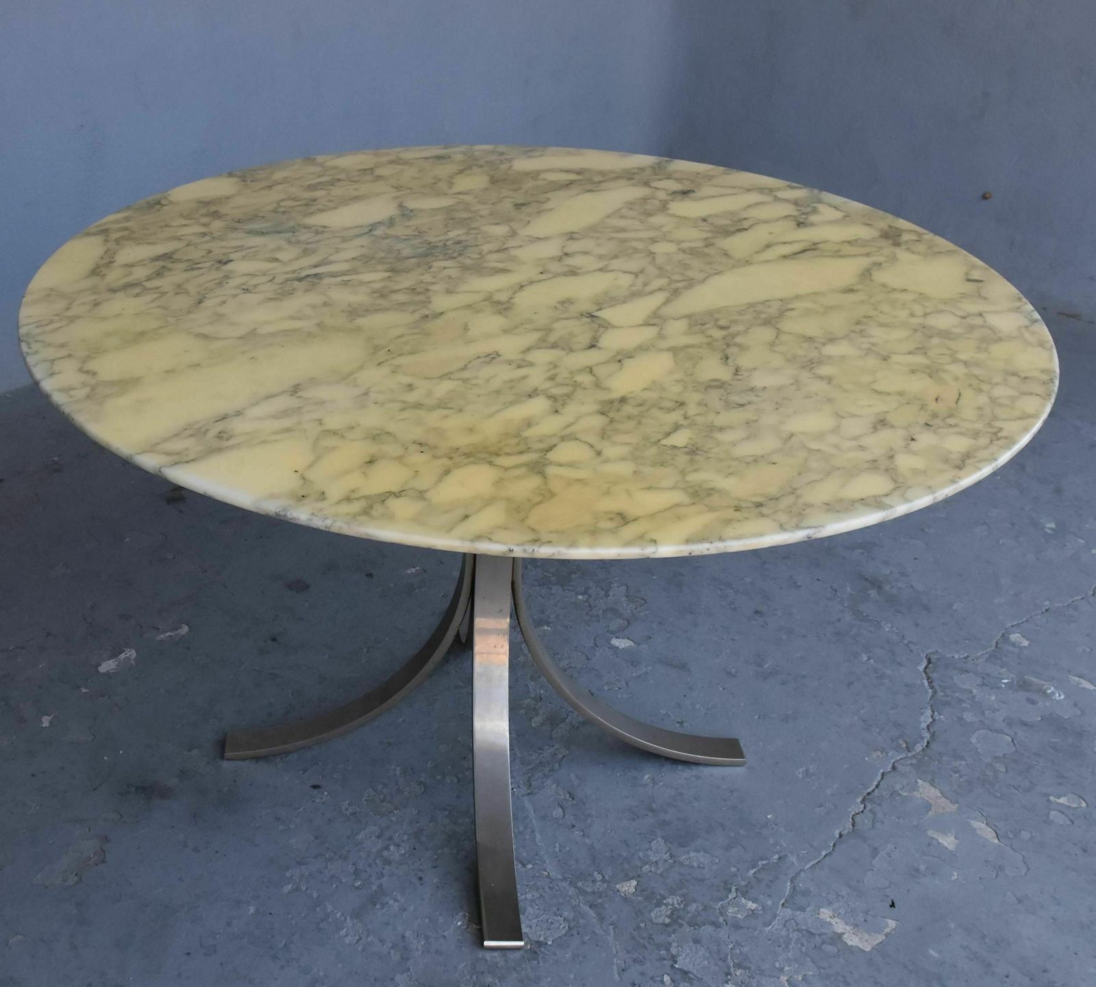 Vintage Table 1970 Brushed Metal And Marble O. Borsani photo Furniture
