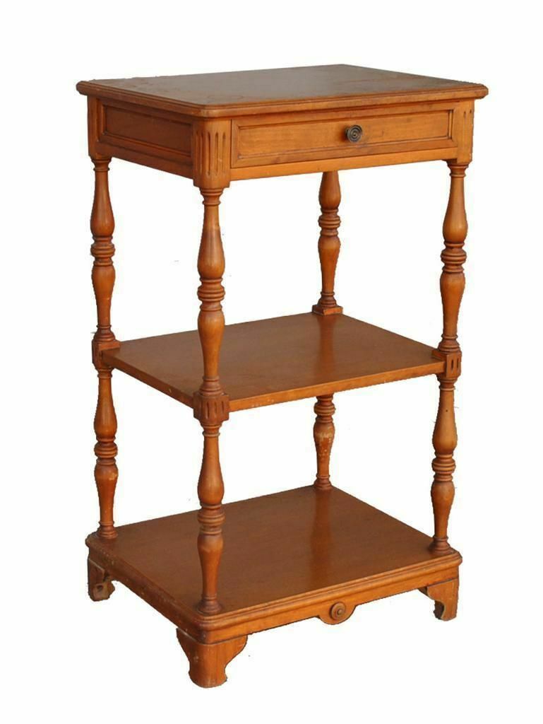 Wooden Bedside Table Turned White Wood