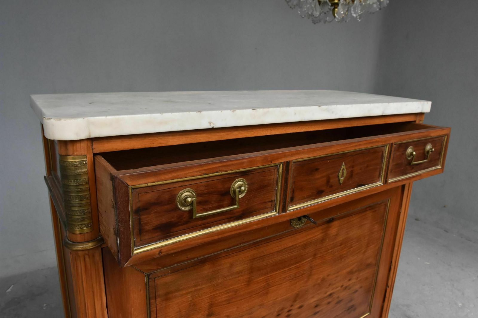 photo furniture Secretary Desk With 18th Century Mahogany Doors And Cloverleaf Locks