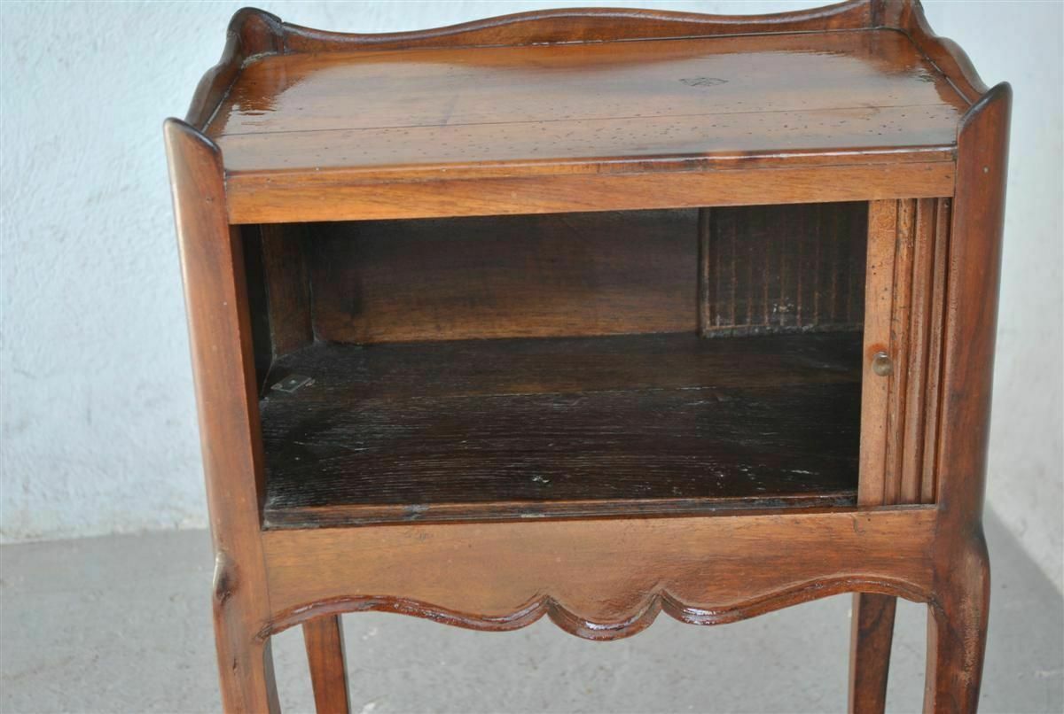 Louis XV Style Bedside Table From The 19th Century With Curtains photo for sale