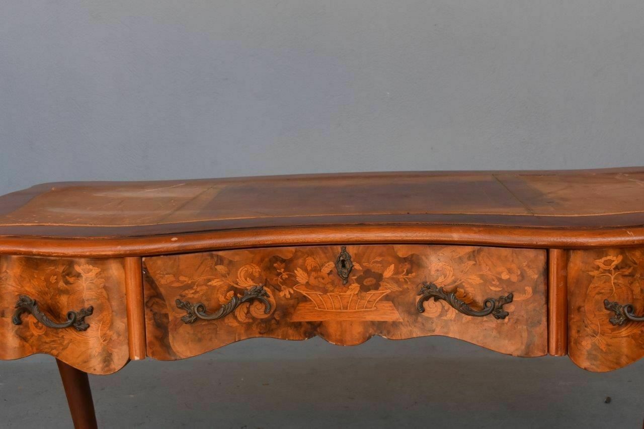 Richly Inlaid Desk Decorated With Arabesques Flowers Birds 20th Century photo Furniture