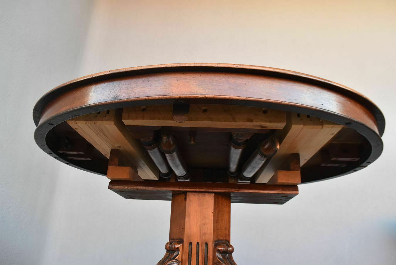 Napoleon III Style Walnut Central Foot Pedestal Table photo for sale