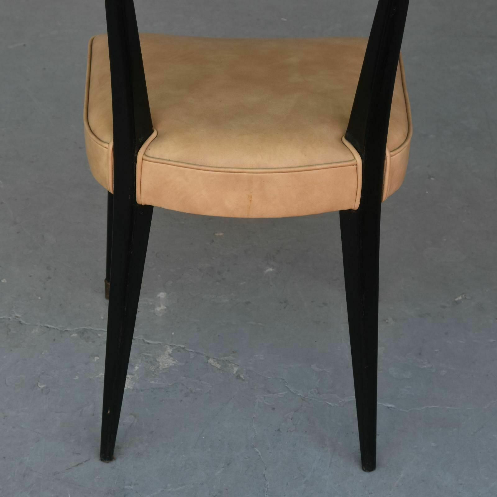 photo furniture Italian Chairs 1950 Black Lacquered (Set Of 6)