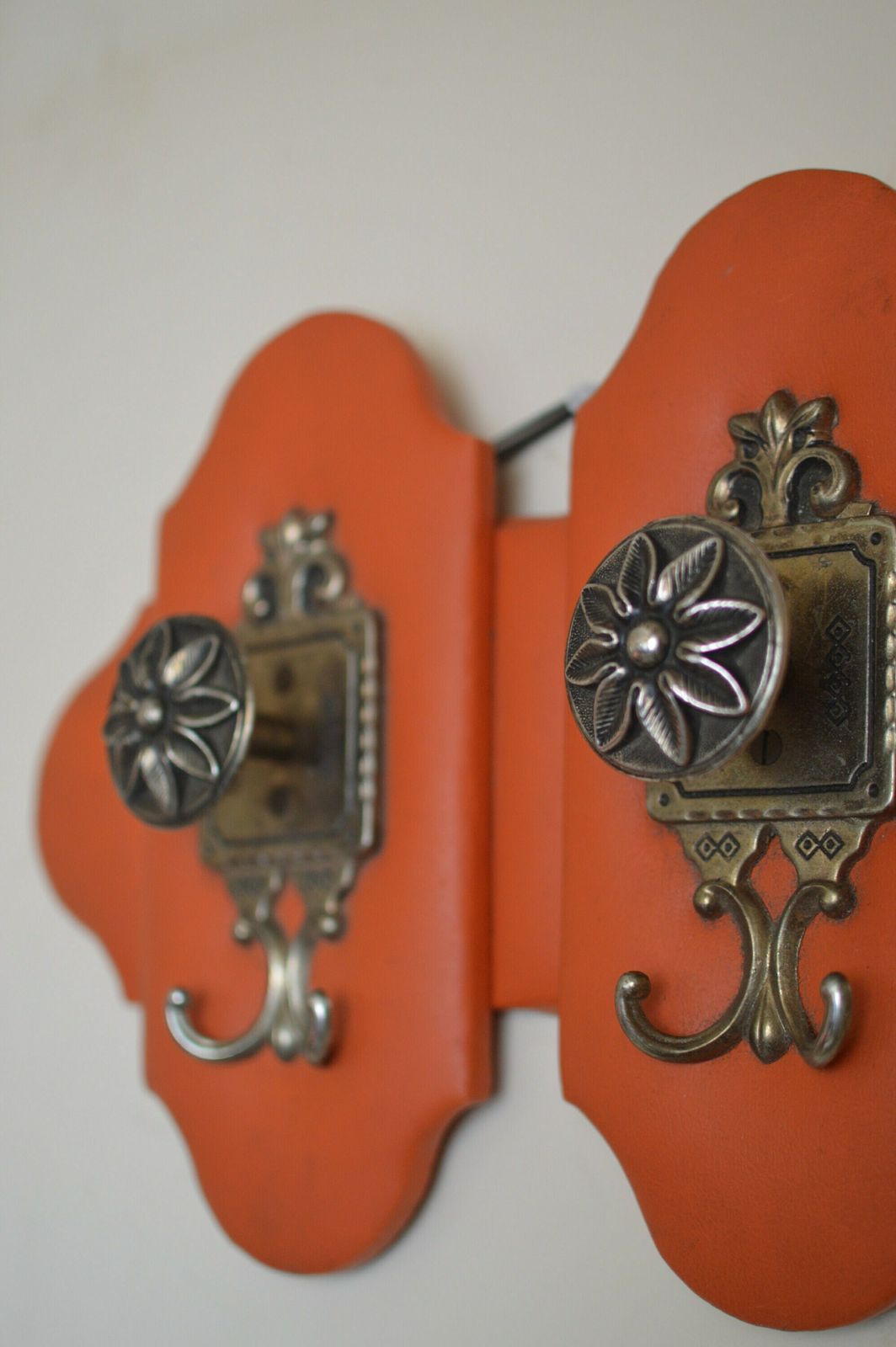 Vintage Coat Rack Wall Hanger Wall Mount Coat Rack  Storage Wall Rack  Mid Century  1960s photo for sale