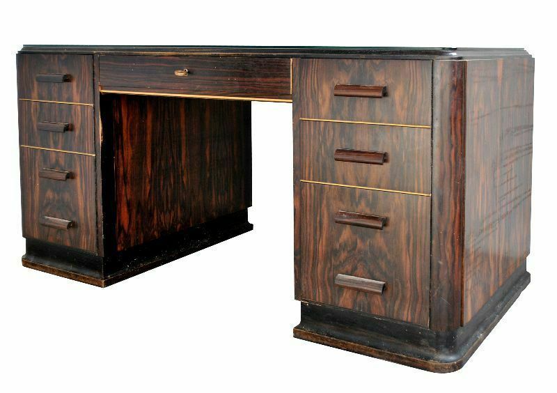 1940s Style Desk In Macassar Ebony Dlg By Maxime Old