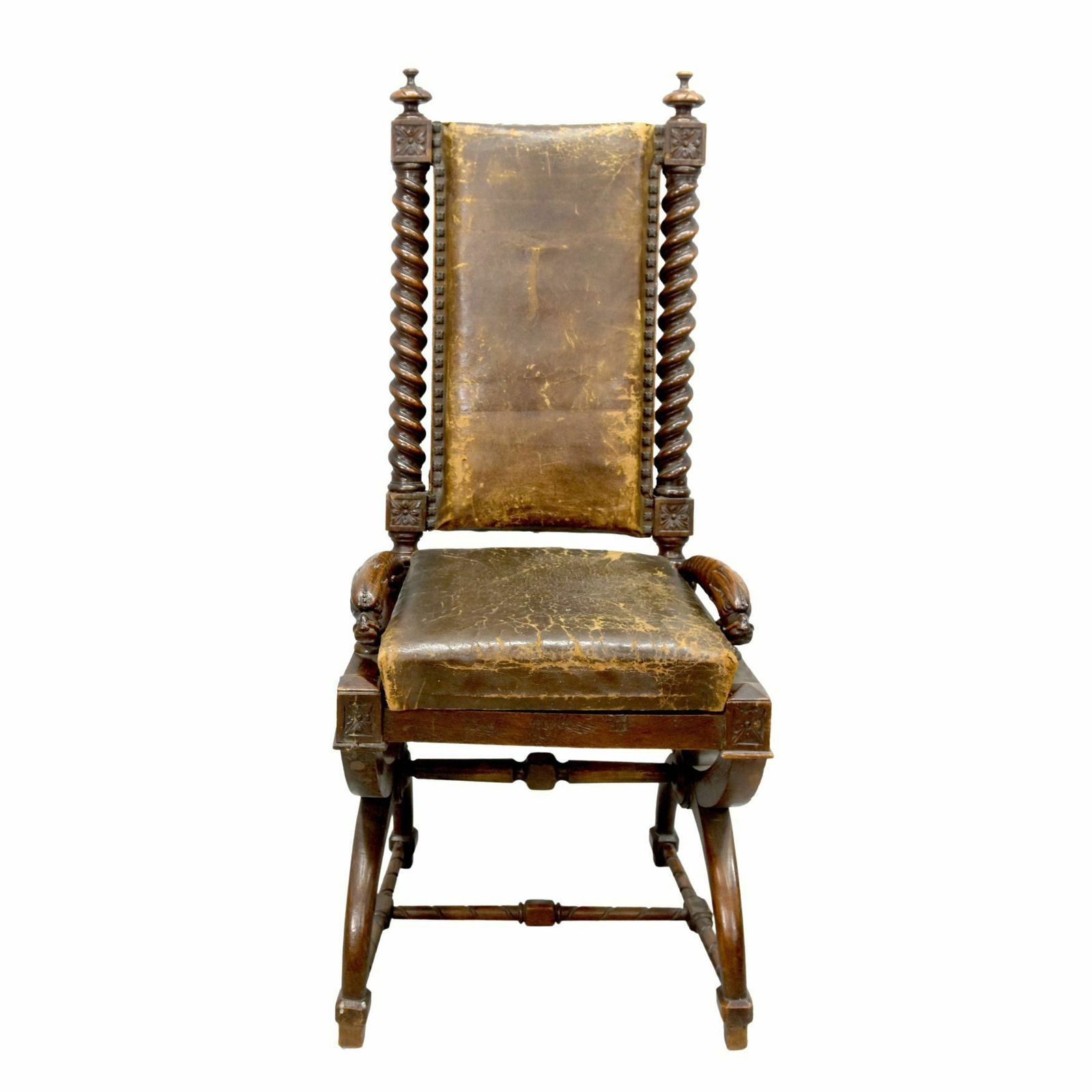 19th Century Renaissance Style Walnut Armchairs (Set Of 6) photo for sale