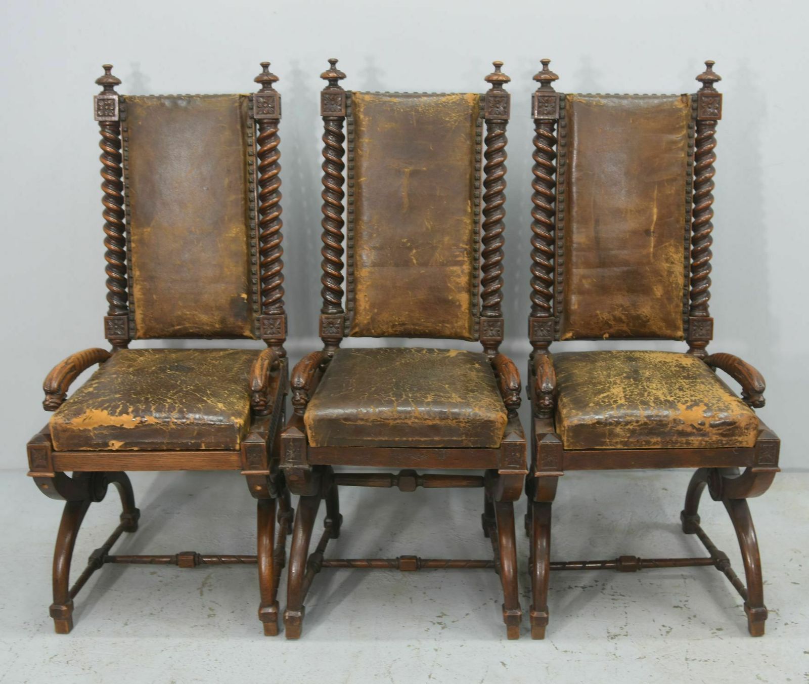 19th Century Renaissance Style Walnut Armchairs (Set Of 6) photo 3132.0