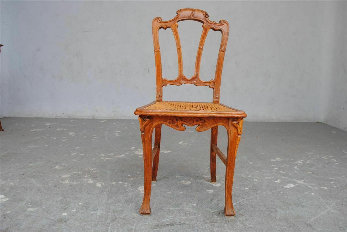 Art Nouveau Living Room 1900 In Carved Chestnut With Ivy photo Furniture