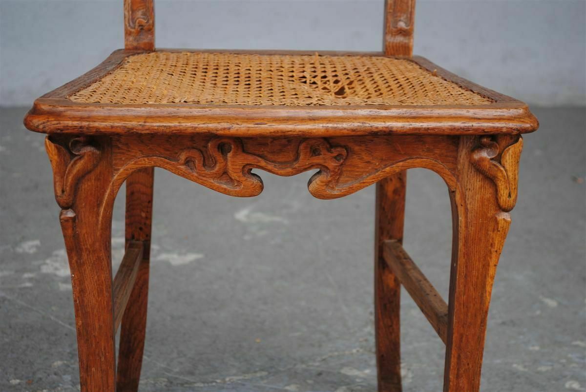 Furniture Art Nouveau Living Room 1900 In Carved Chestnut With Ivy photo