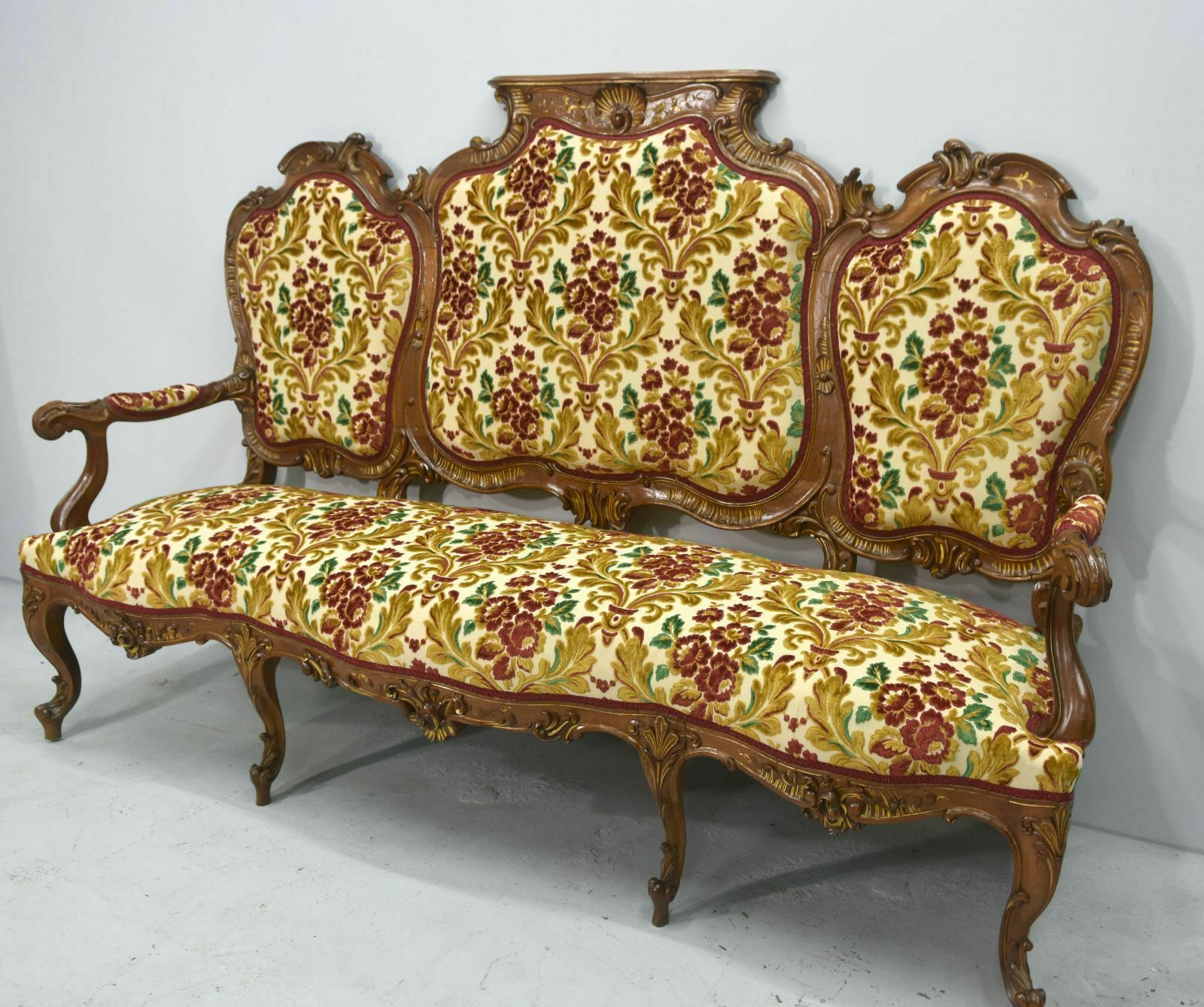 Louis XV Style Bench, Tapestry And Mirror, Late 19th Century photo Furniture