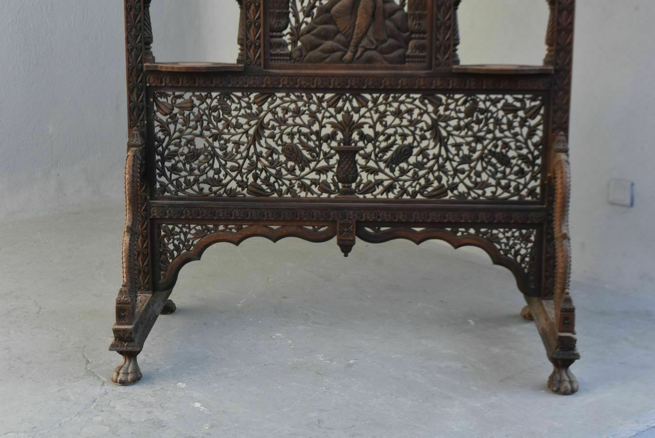 Indian Screen Richly Carved And Openwork, Late 19th Century photo furniture