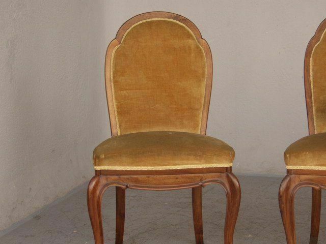 1920 Yellow Velvet Chairs (Set Of 4) photo vinterior