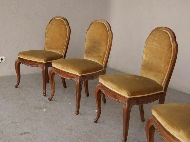 photo furniture 1920 Yellow Velvet Chairs (Set Of 4)