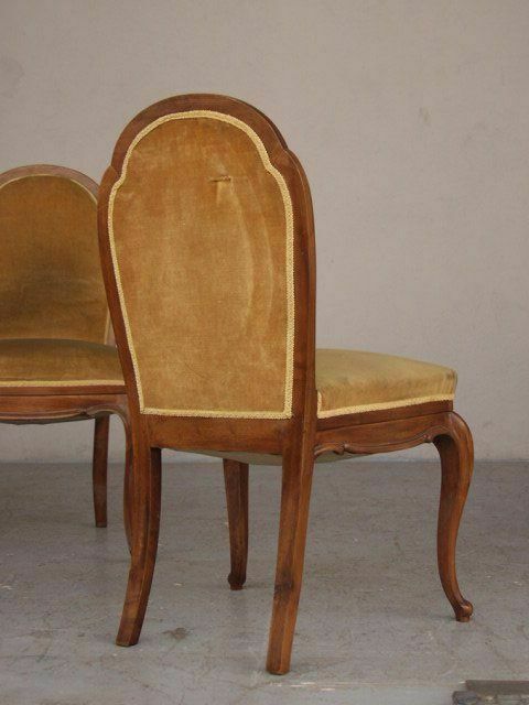 photo vinterior 1920 Yellow Velvet Chairs (Set Of 4)