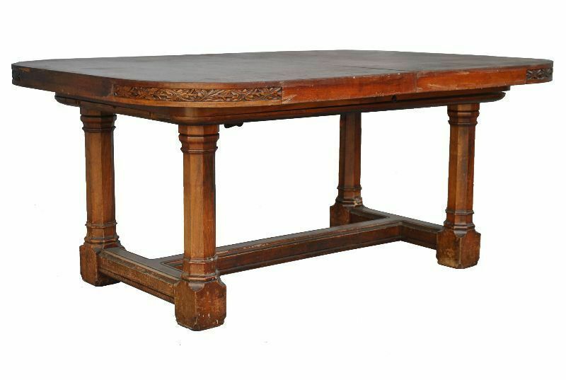 Gothic Style Walnut Dining Table