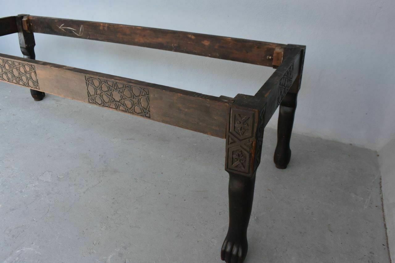 Oriental Table Base In Blackened Wood (Missing Top) photo furniture