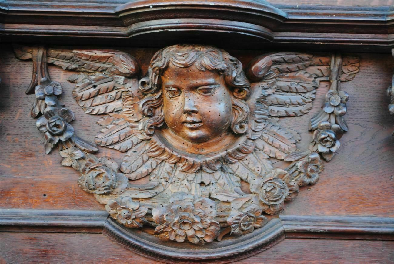 Furniture Oak Sacristy Furniture Made Up Of Old Elements photo