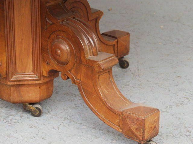 Pedestal Table Or Large Oval Table Restoration In Blond Walnut 19th Century photo buy