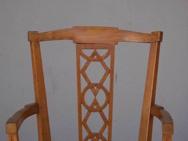 Louis XVI Period Office Armchair In Cherry Wood photo vintage