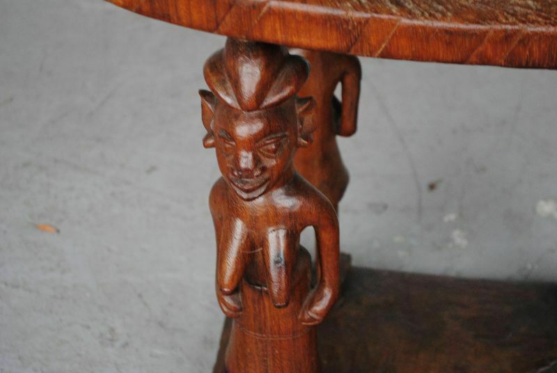 Tribal Curule Armchair Exotic Wood Beninese Tribal Leader photo Furniture