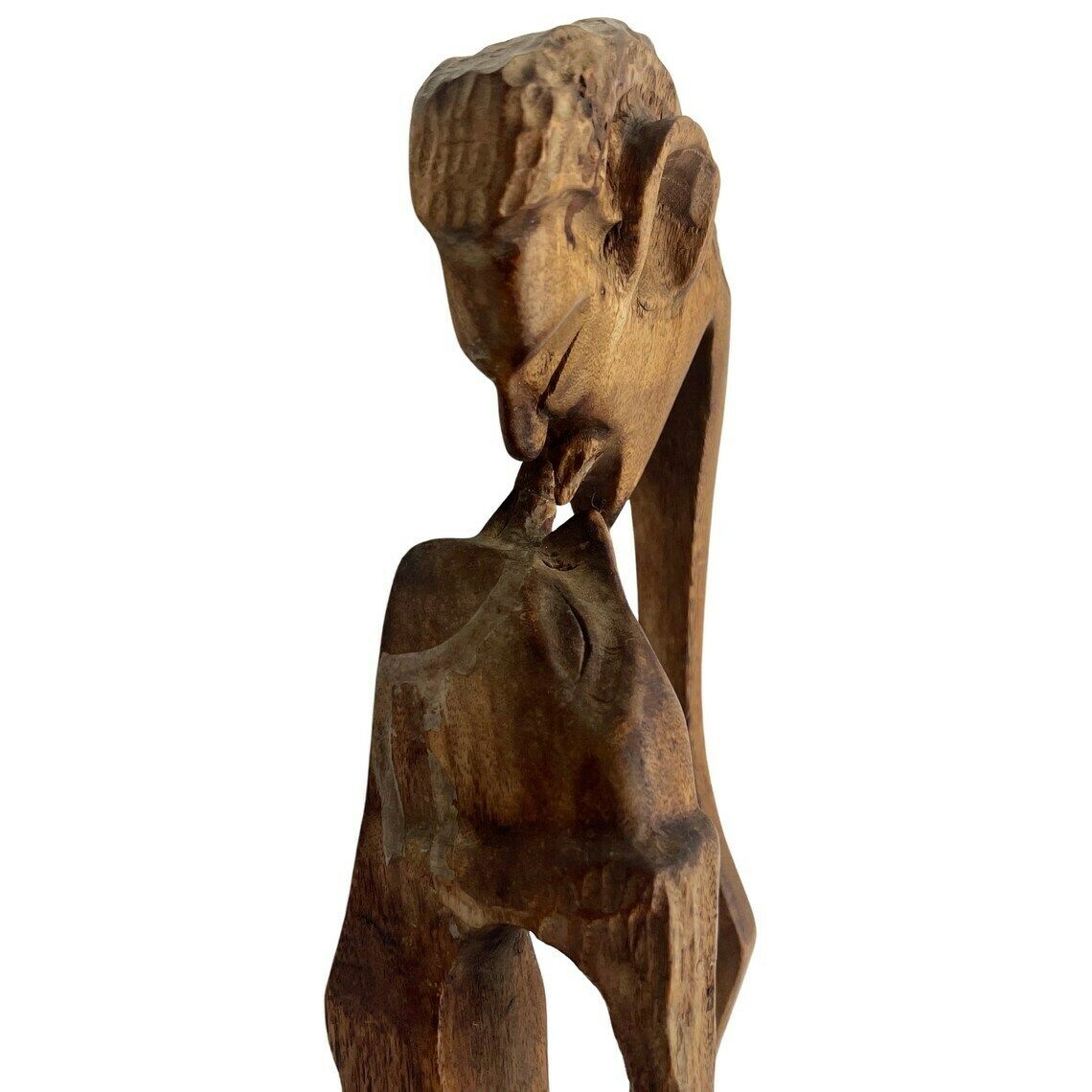 Vintage Carved Wood Man & Lady Kissing   Treen   Art photo Art