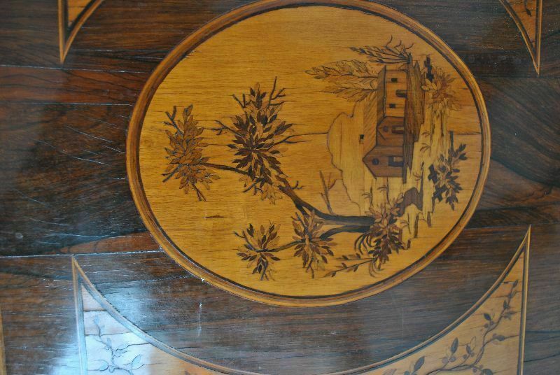 18th Century Decorative Element Inlaid Wood photo vintage
