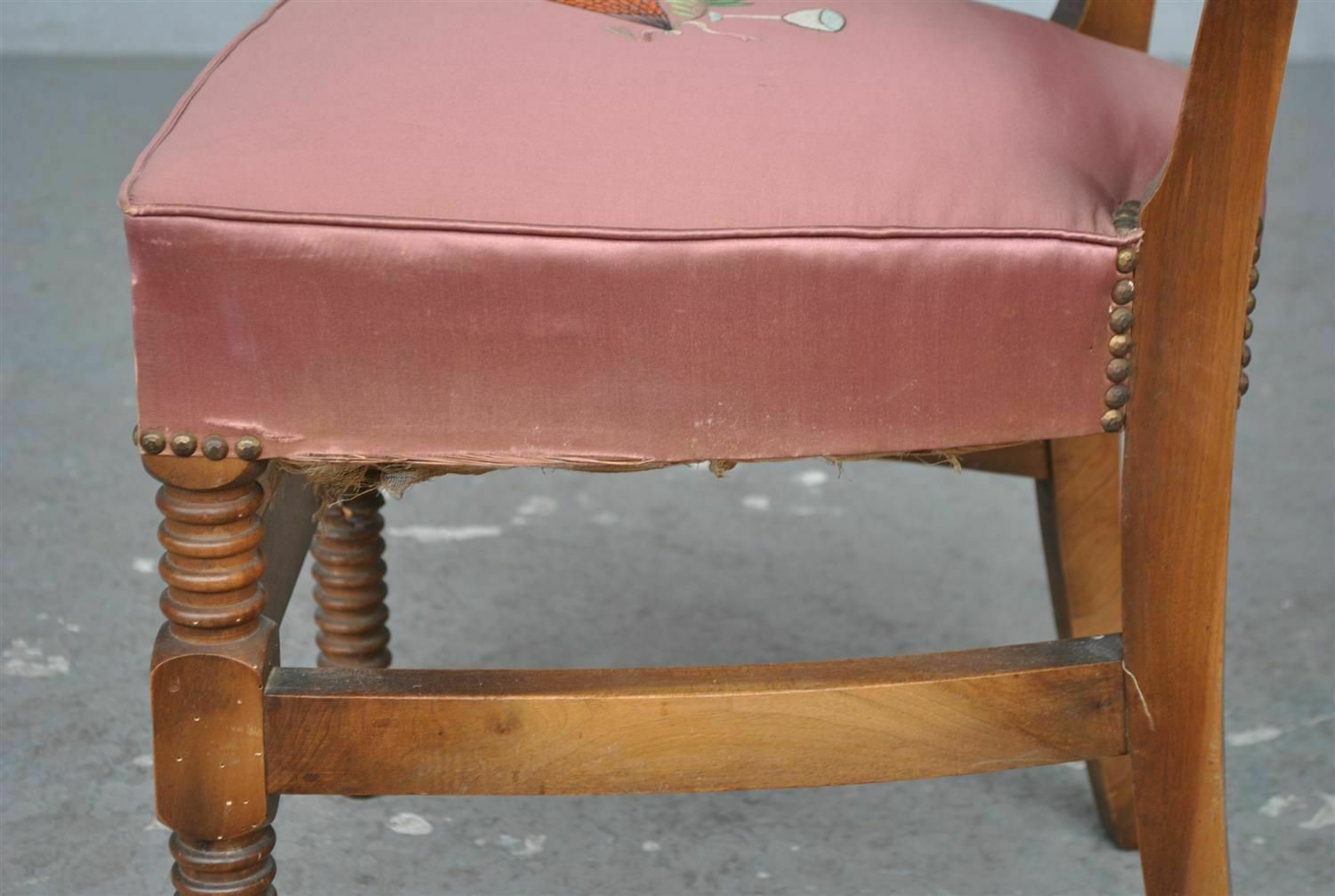 photo buy 1940 Embroidered Pink Silk Chairs (Set Of 12)