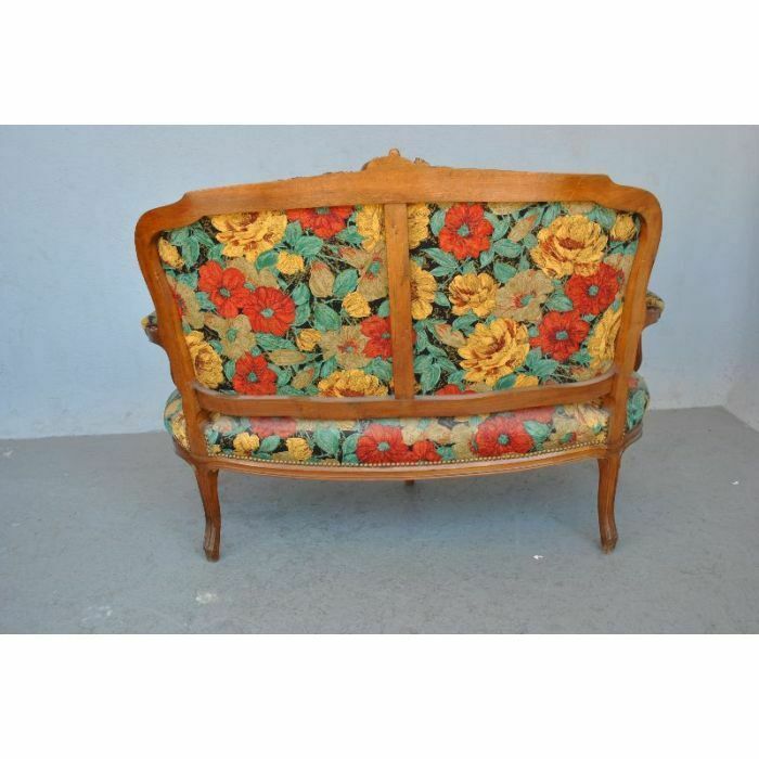 Rockery Living Room In Louis XV Style 5 Piece Upholstered Walnut photo vintage