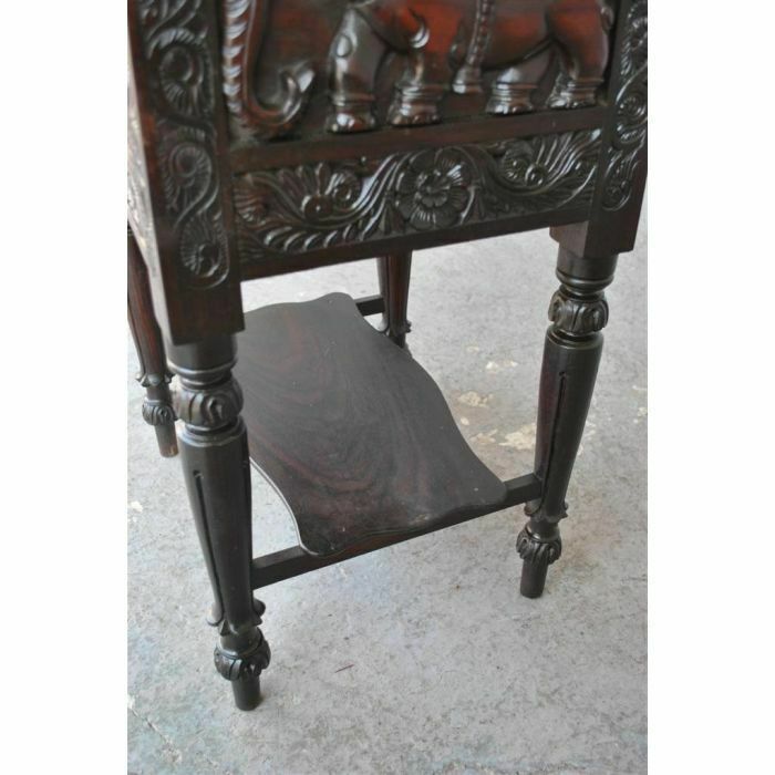 Very Richly Carved Indian Bedside Table From The 19th Century photo vinterior