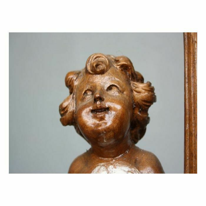 Furniture Carved Wooden Bench With Putti, 19th Century photo